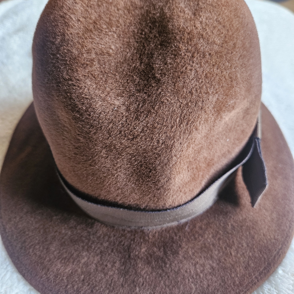 Vintage MadCap 100% Wool Brown Women's Hat with Ribbon Detail - Picture 5 of 6